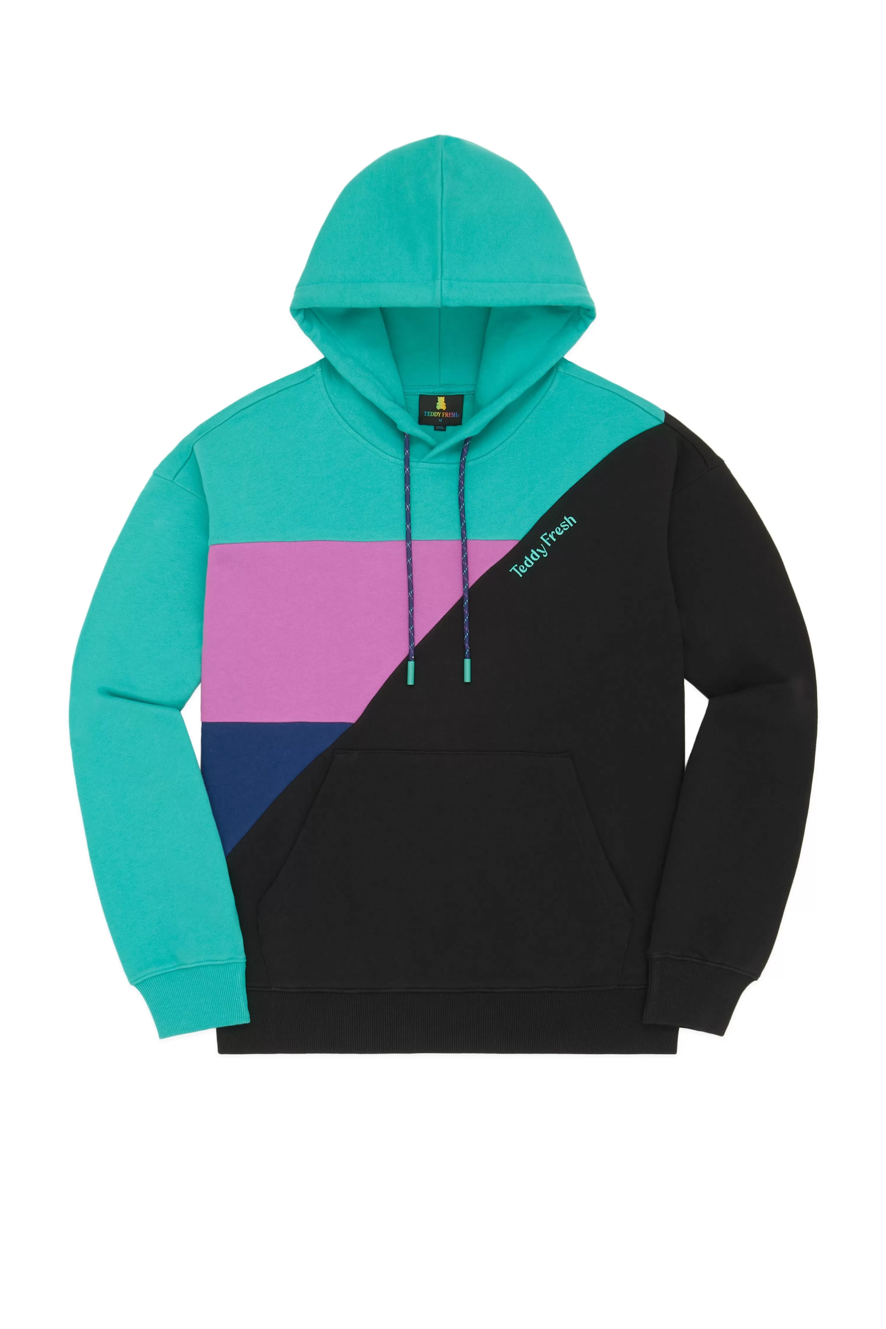 Asymmetric Color Block Hoodie-Teddy Fresh Best Sale