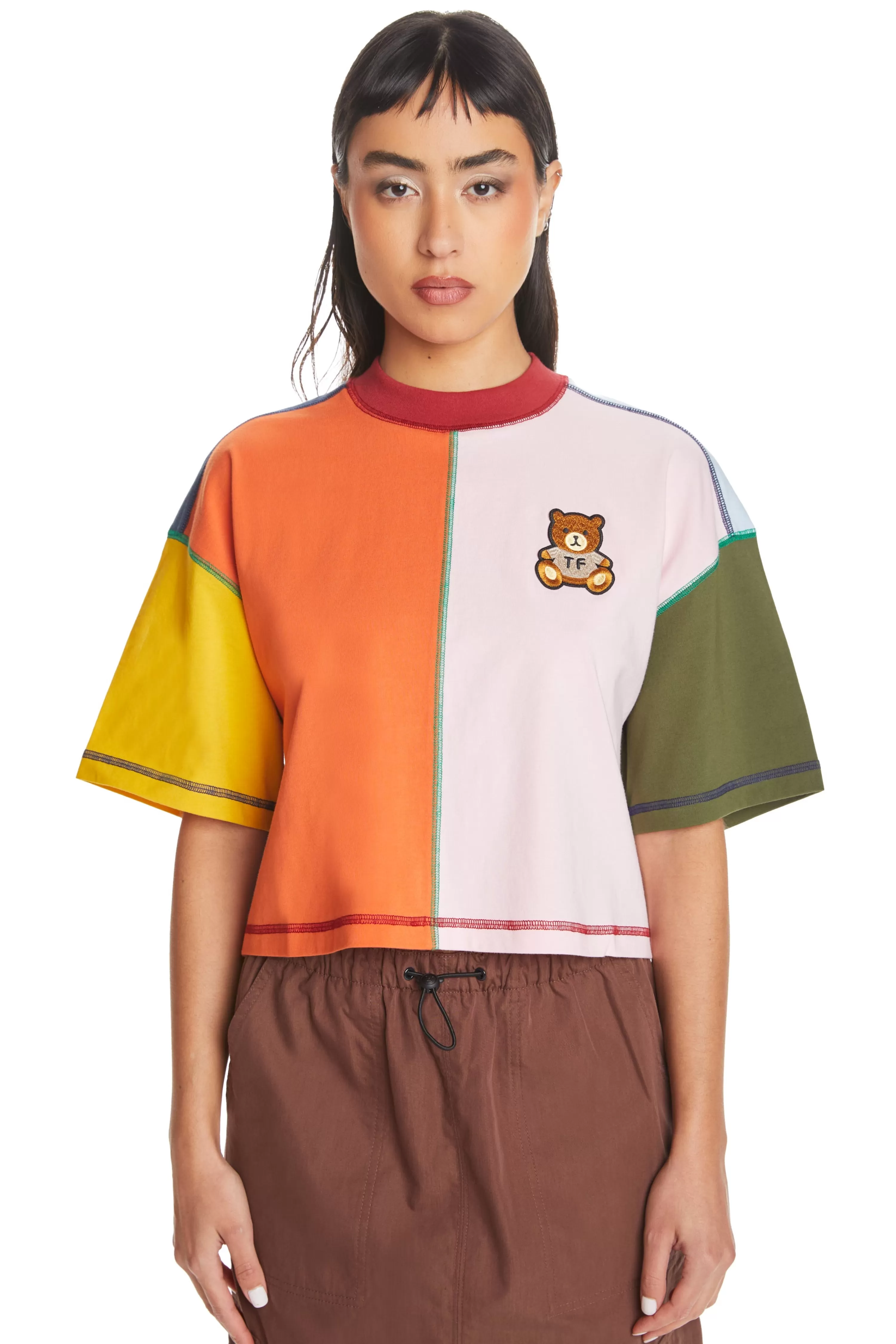 Boxy Color Block Tee-Teddy Fresh Discount