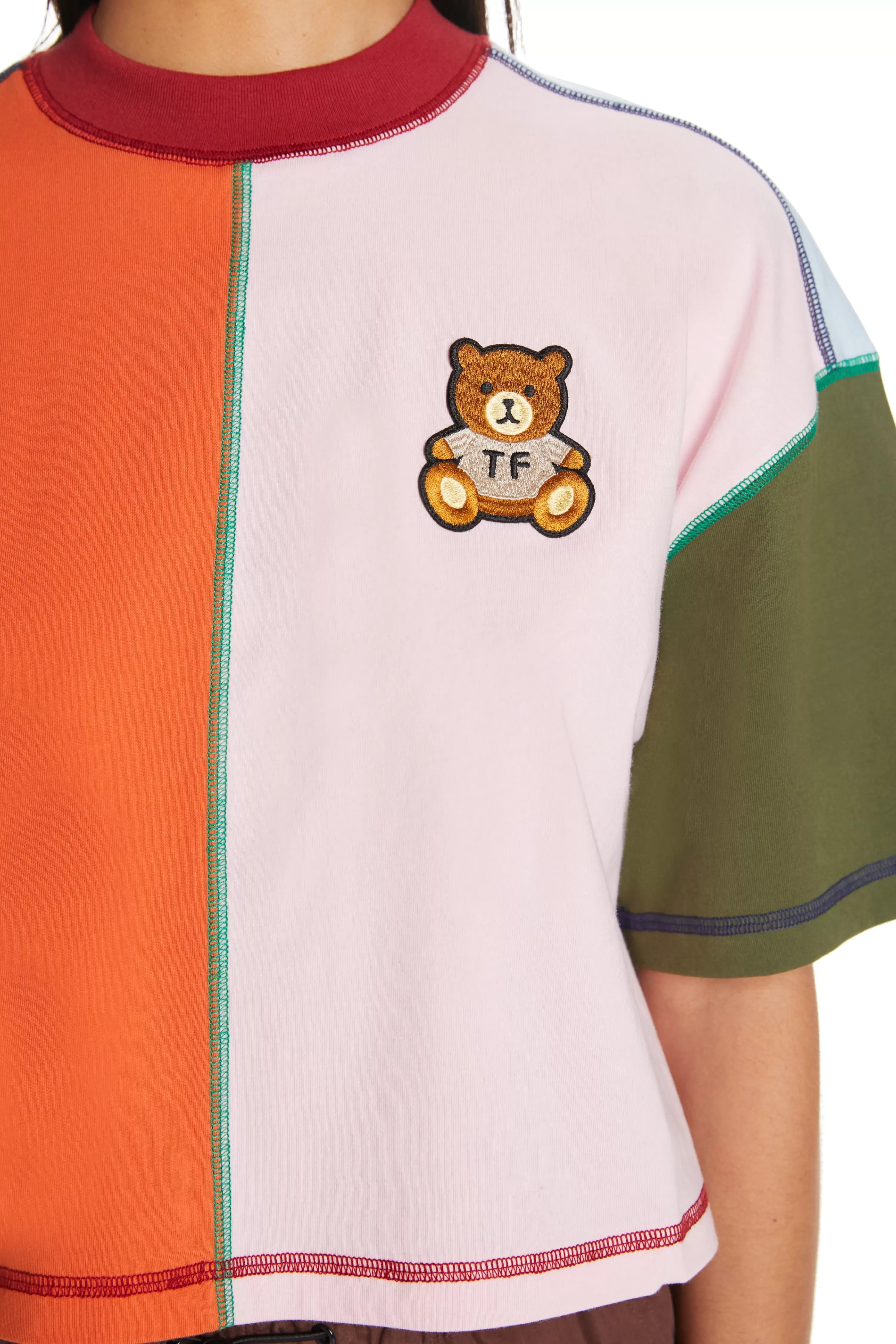 Boxy Color Block Tee-Teddy Fresh Discount