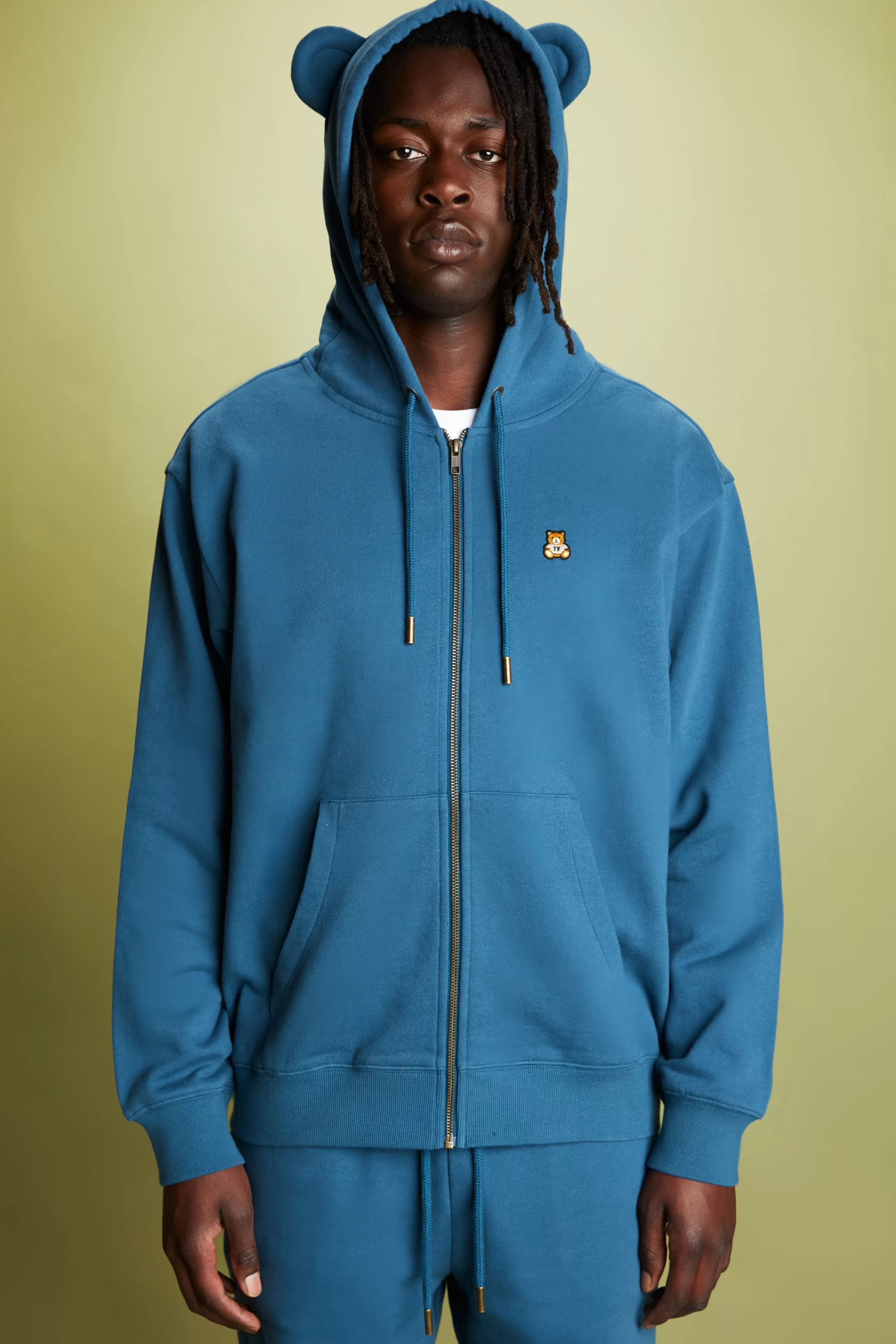 Classic Bear Ear Zip Hoodie-Teddy Fresh Outlet