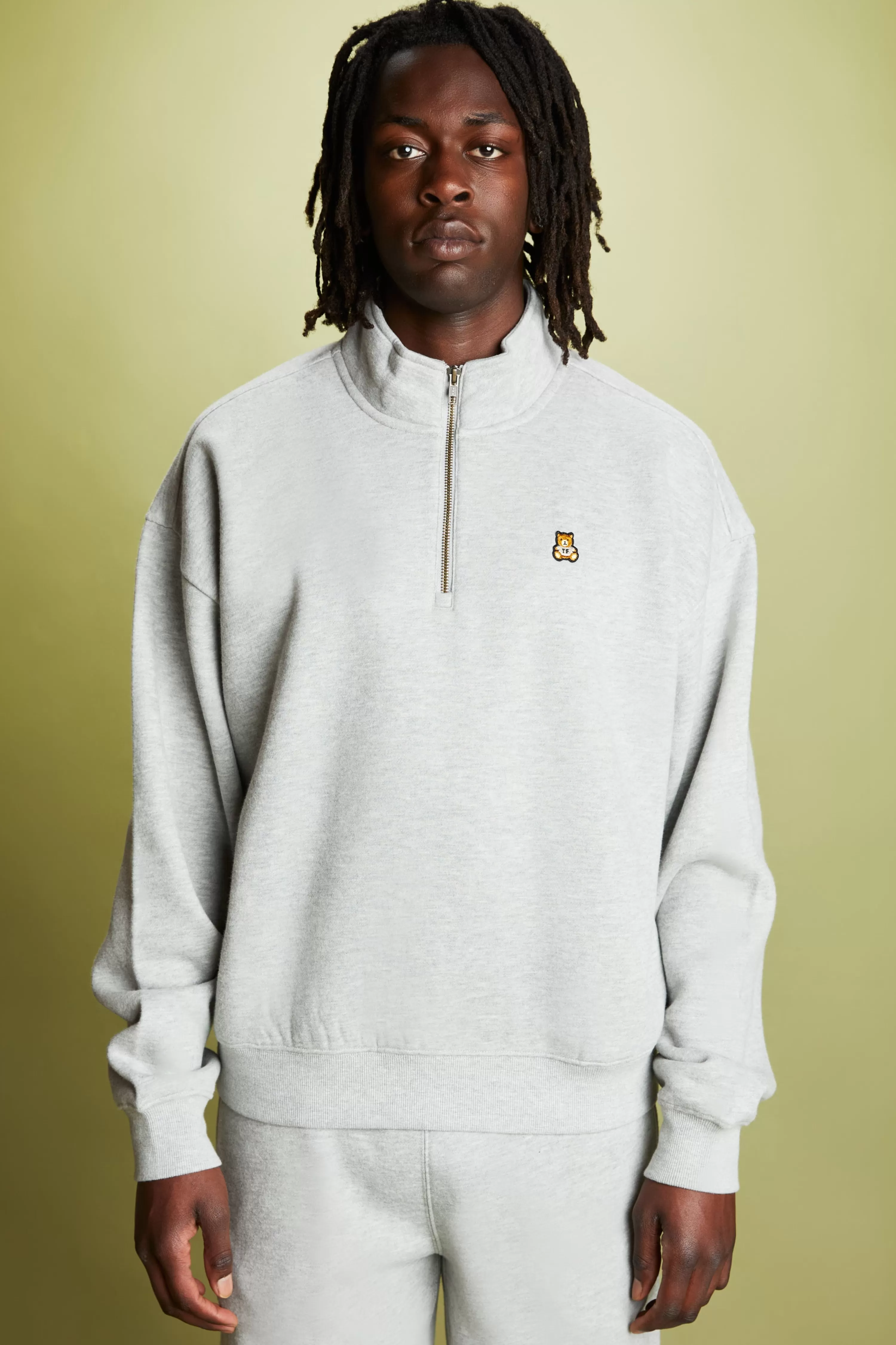 Classic Funnel Neck Zip Sweatshirt-Teddy Fresh Cheap