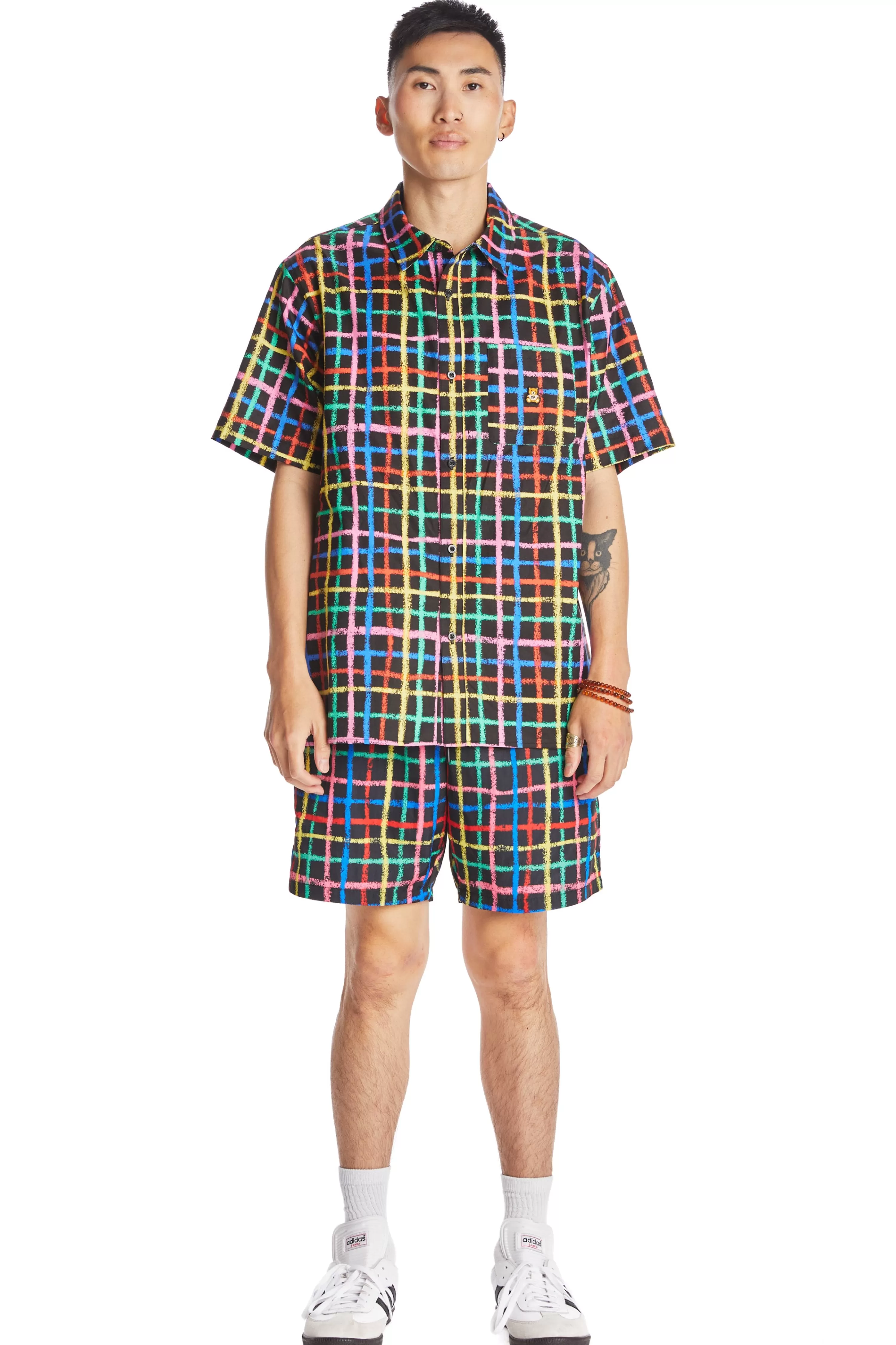 Crayon Checkered Camp Shirt-Teddy Fresh Fashion