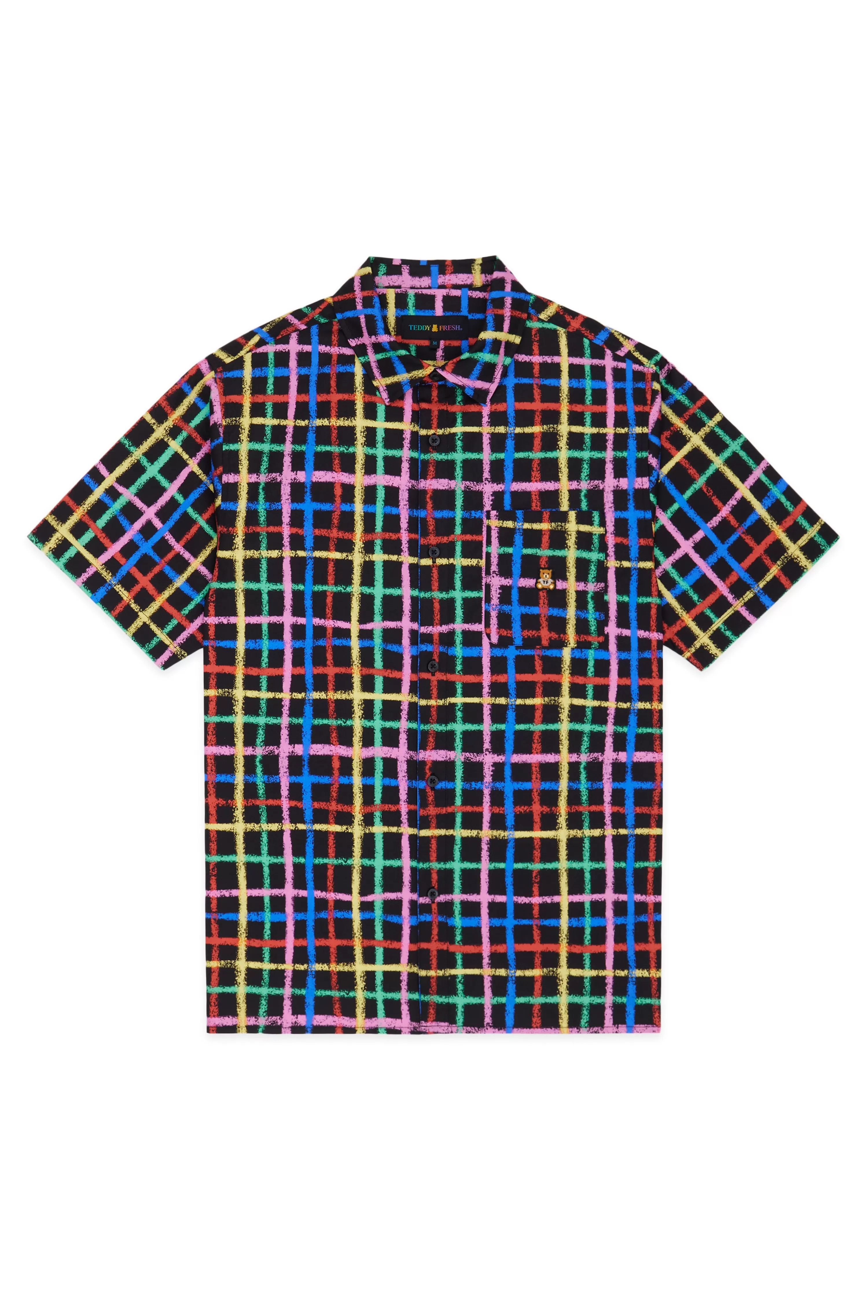 Crayon Checkered Camp Shirt-Teddy Fresh Fashion