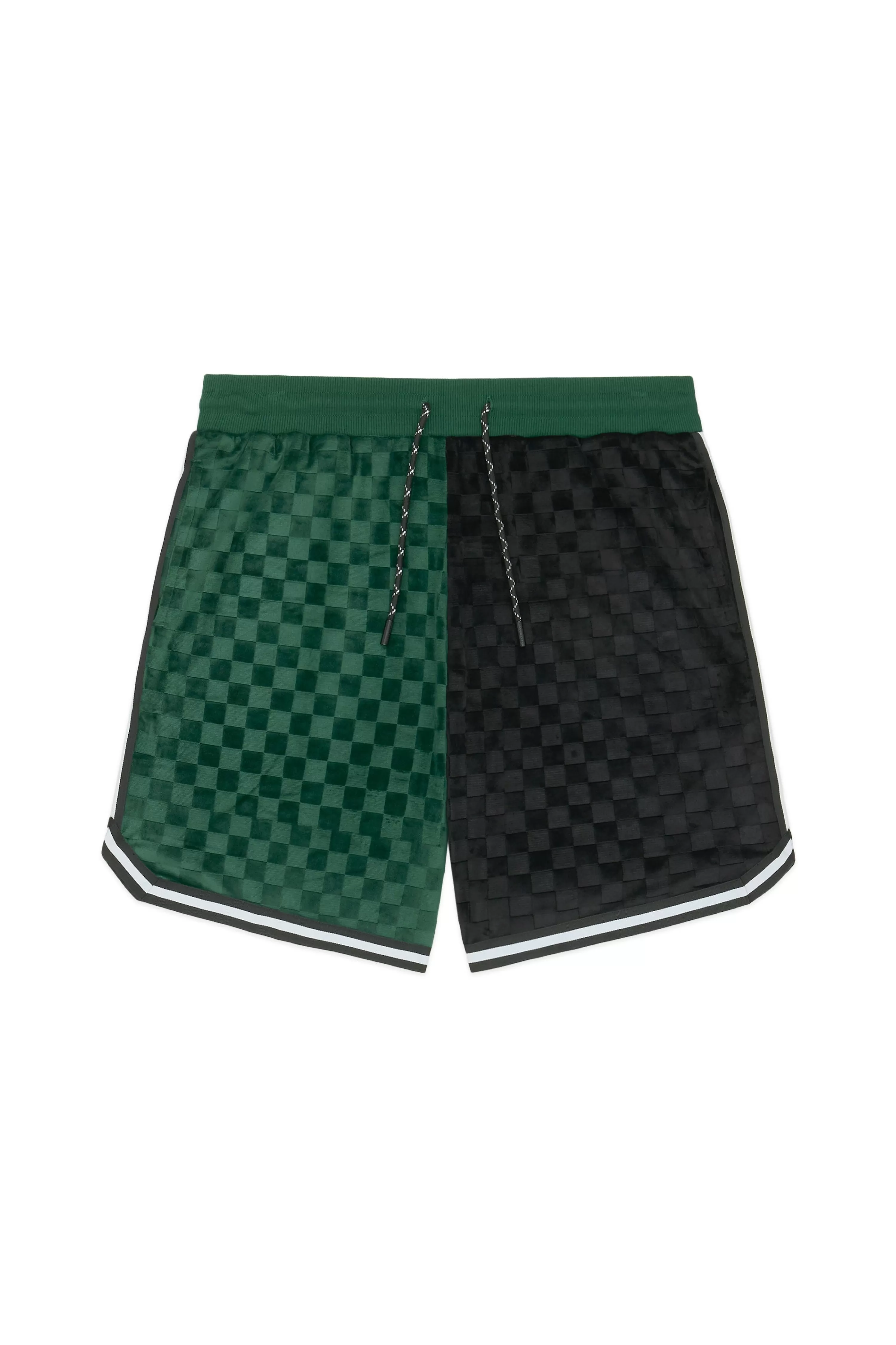 Embossed Checker Velour Shorts-Teddy Fresh Outlet