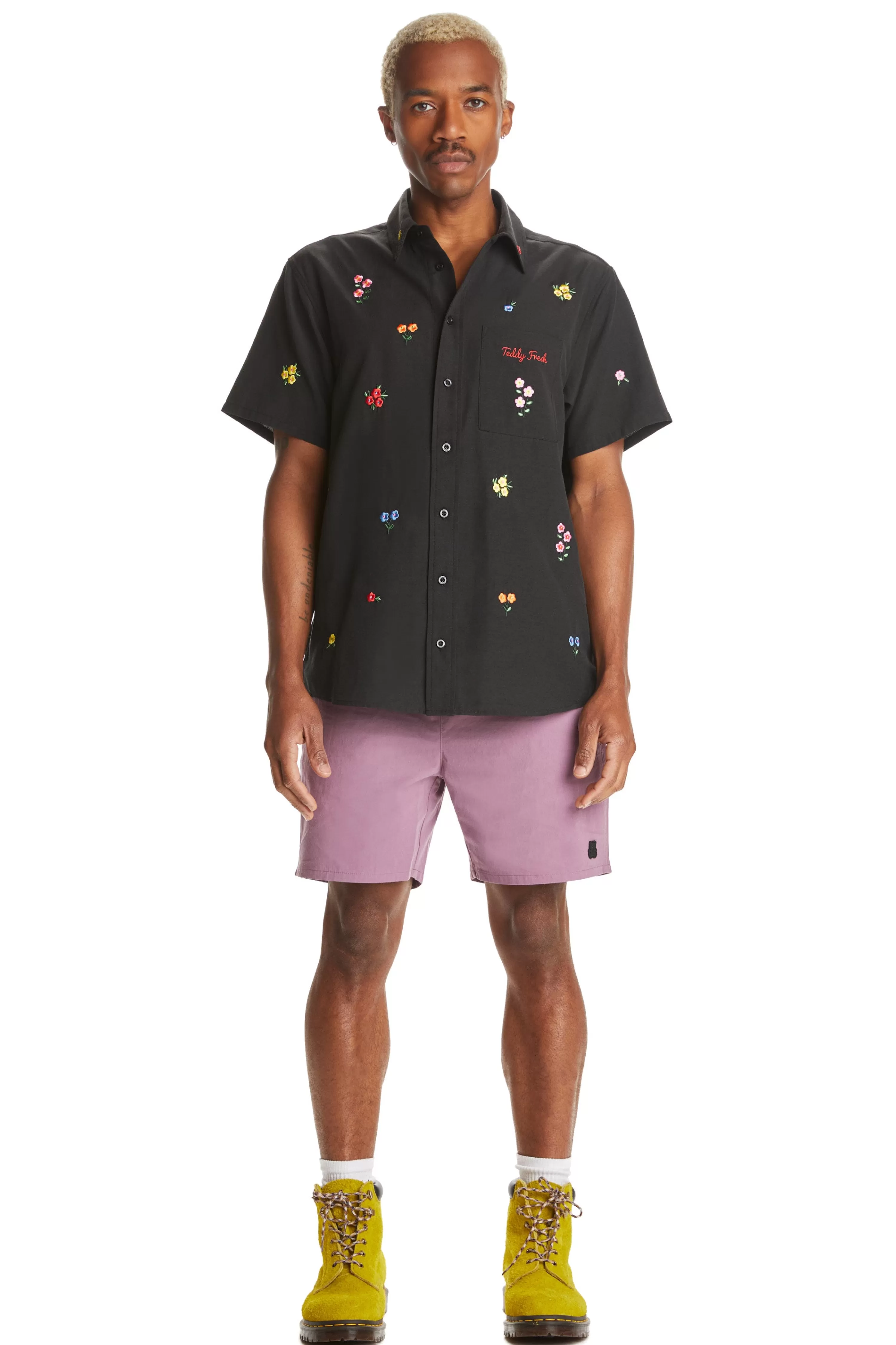 Flower Embroidery Shirt-Teddy Fresh Hot