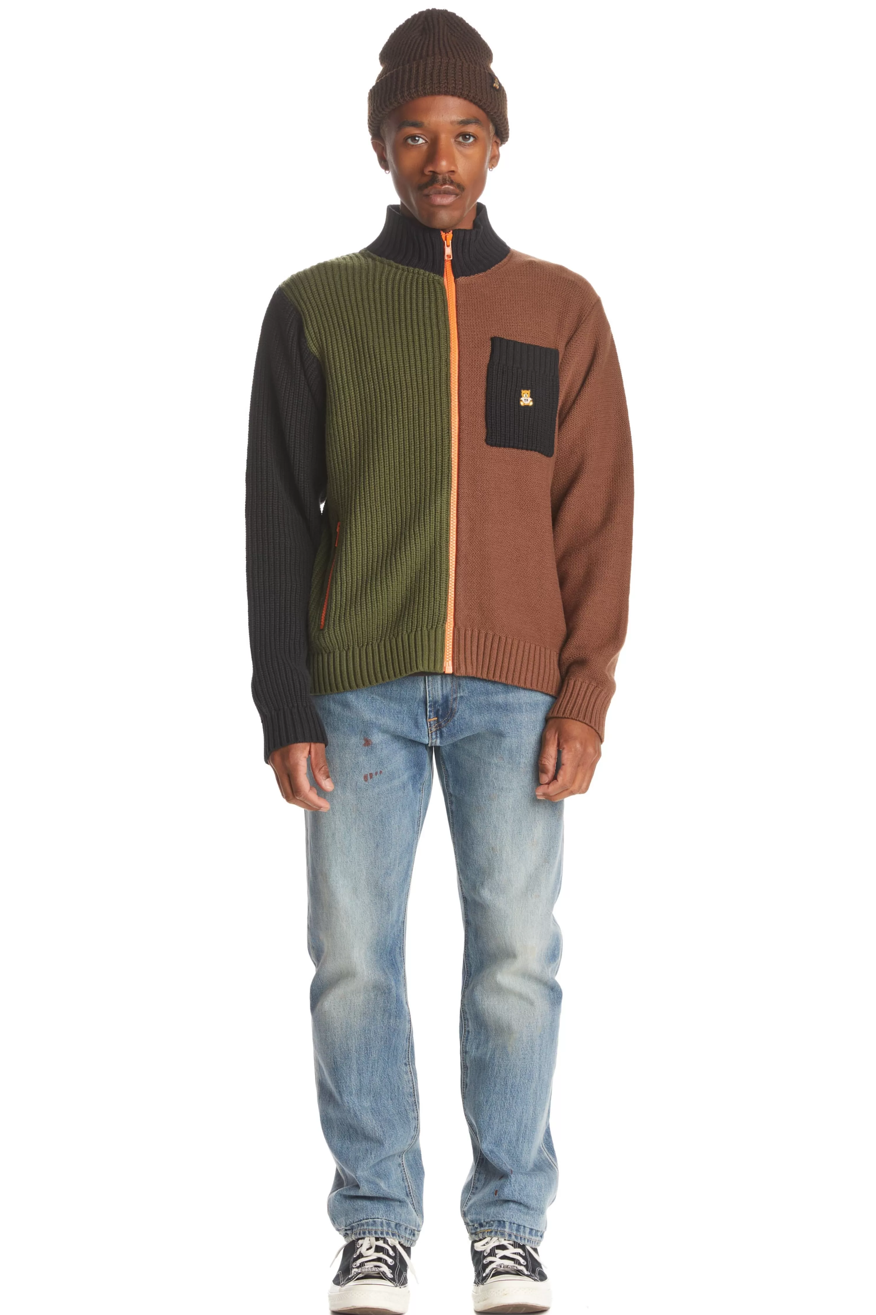 Full Zip Color Block Sweater-Teddy Fresh Best Sale