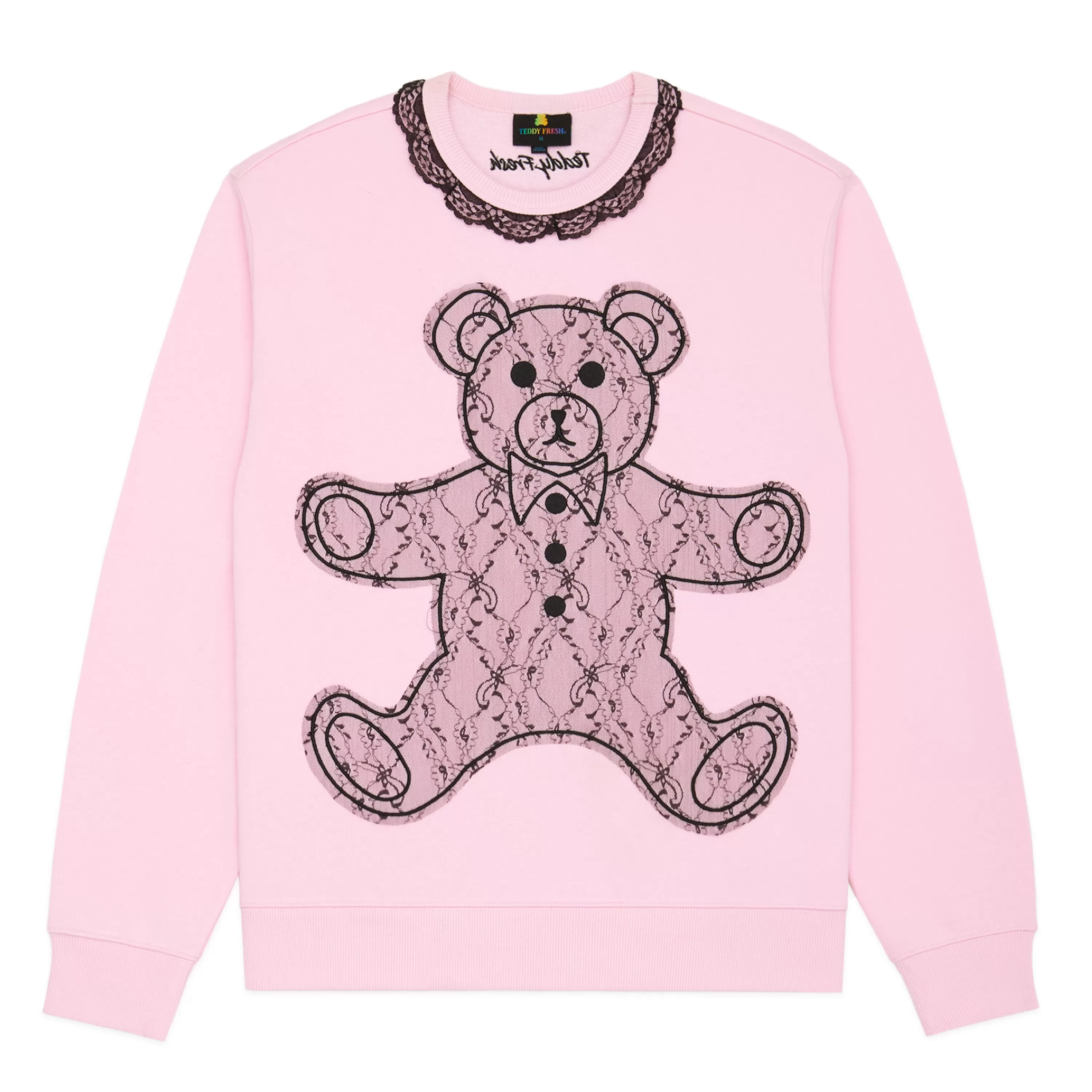 Lace Applique Bear Sweatshirt-Teddy Fresh Flash Sale