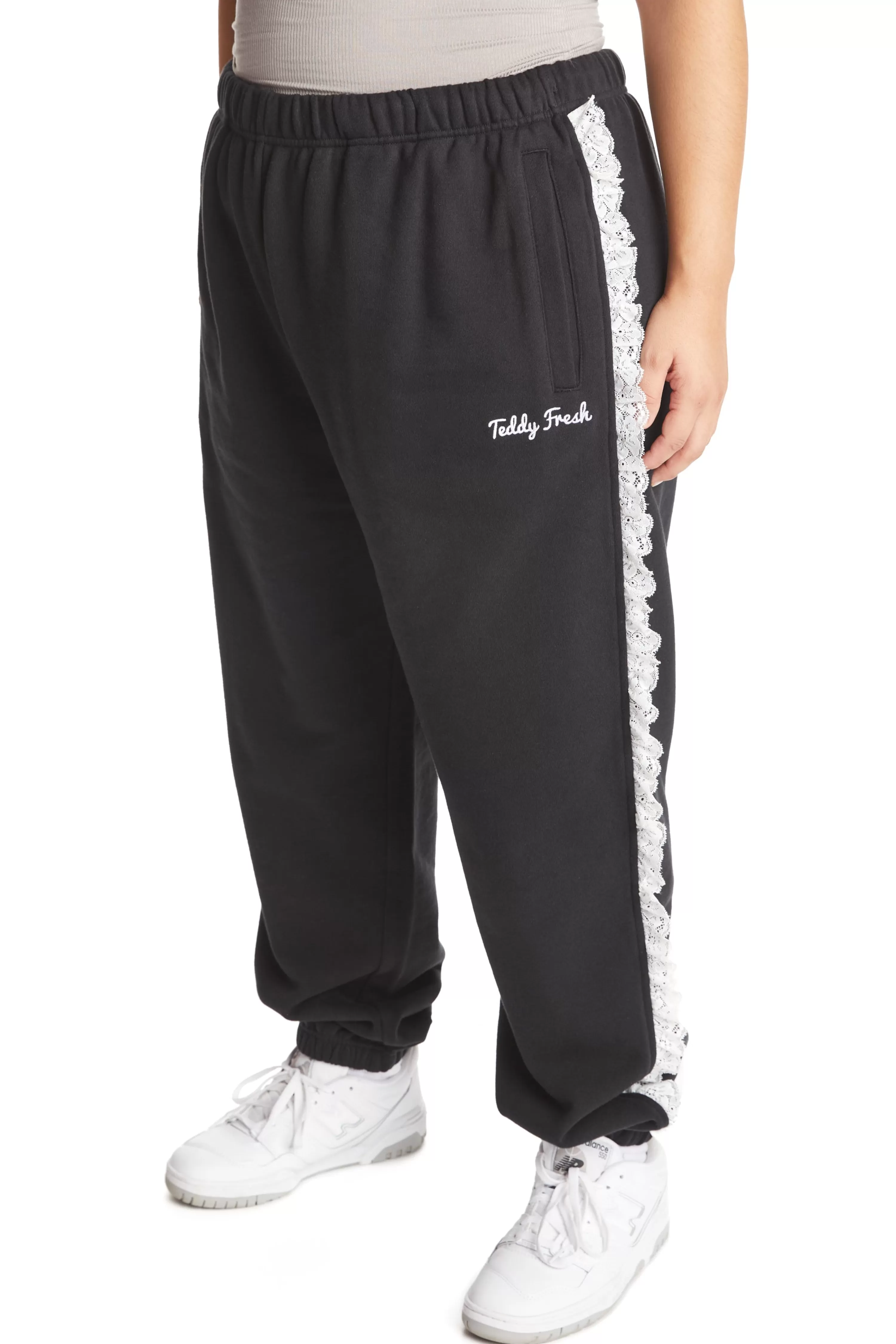 Lace Trim Sweatpants-Teddy Fresh Clearance