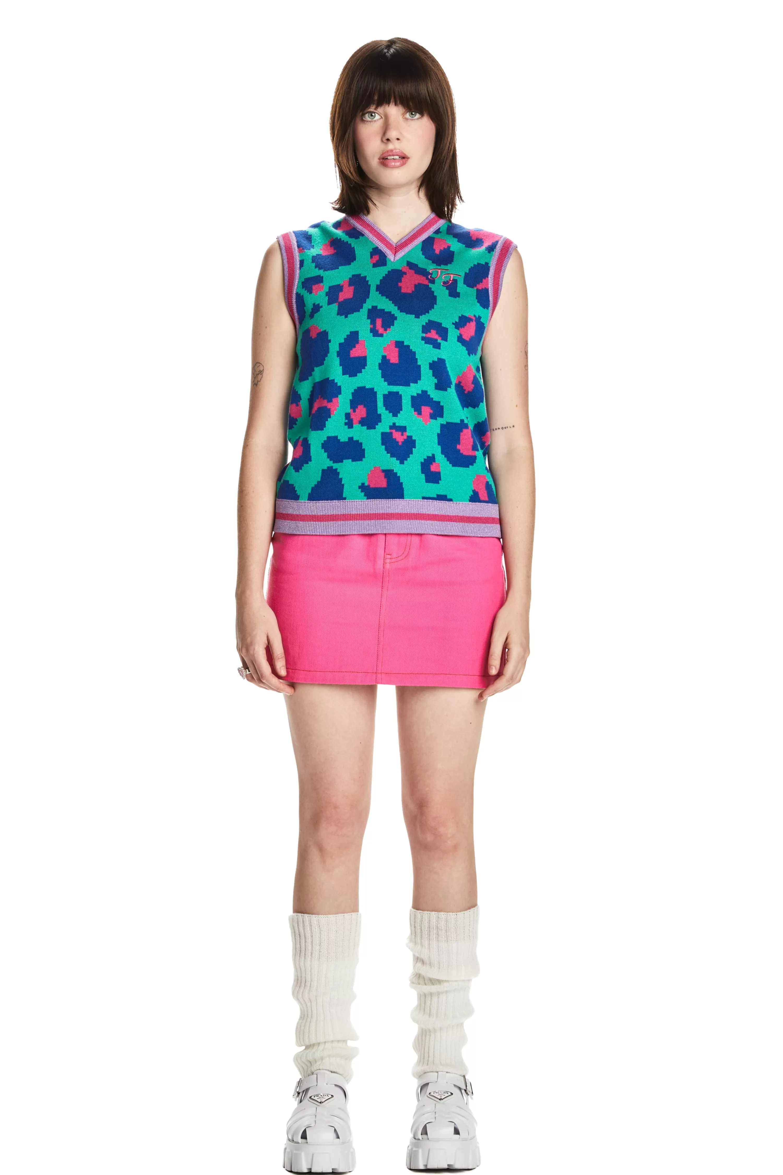 Leopard Sweater Vest-Teddy Fresh Discount