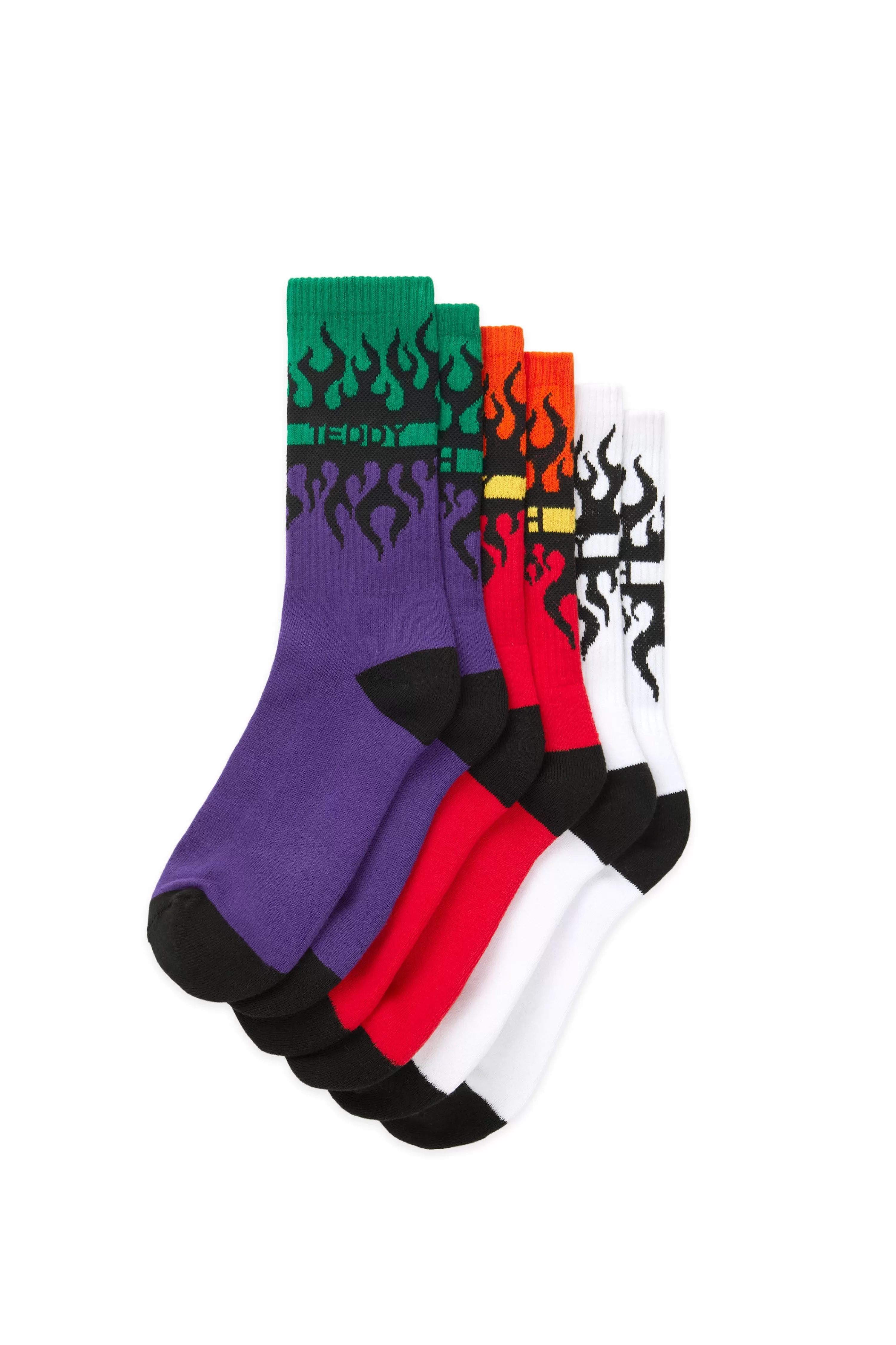 Mirrored Flame Socks - 3 Pack-Teddy Fresh Hot