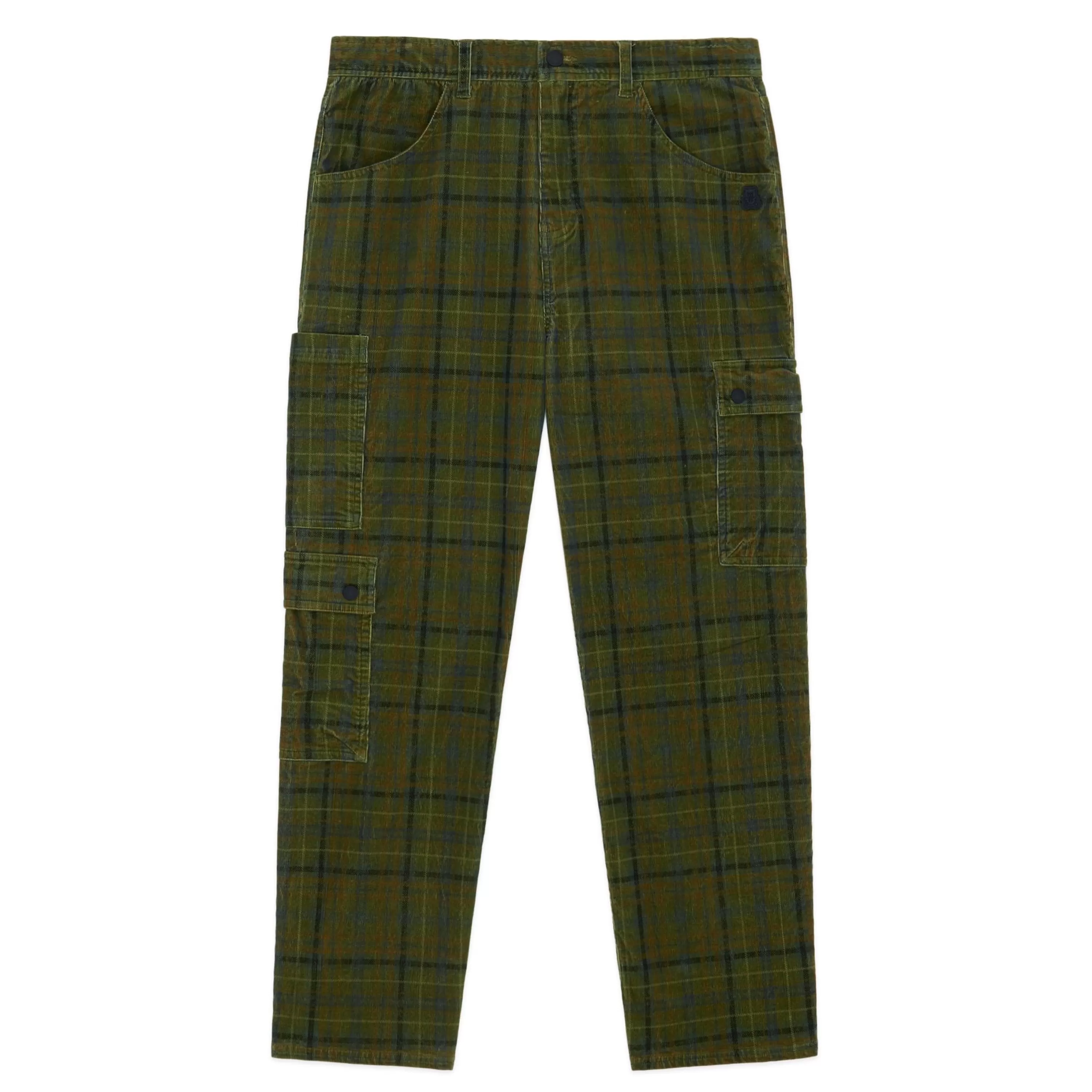 Plaid Corduroy Cargo Pants-Teddy Fresh Shop