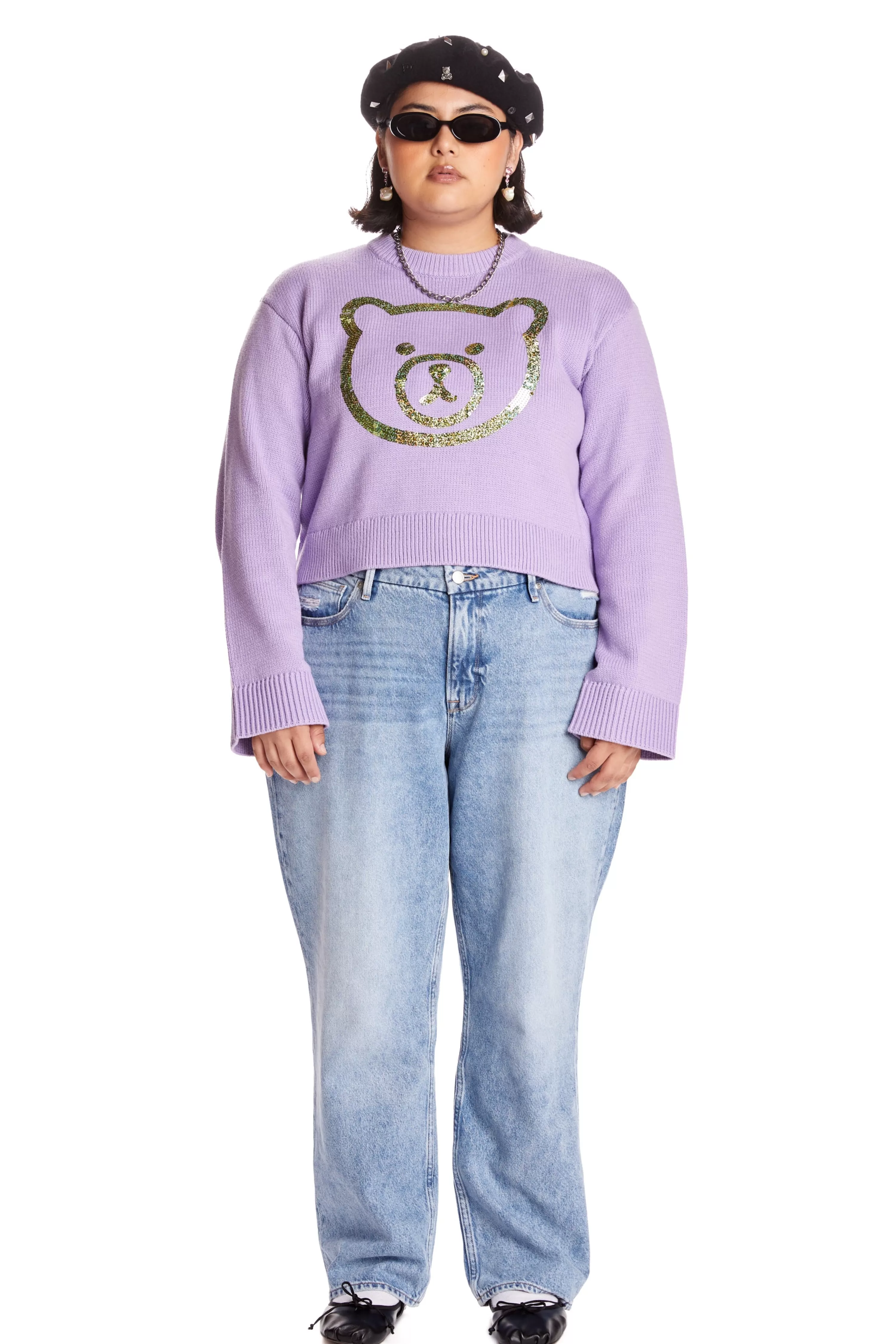 Sequin Bear Sweater-Teddy Fresh Clearance