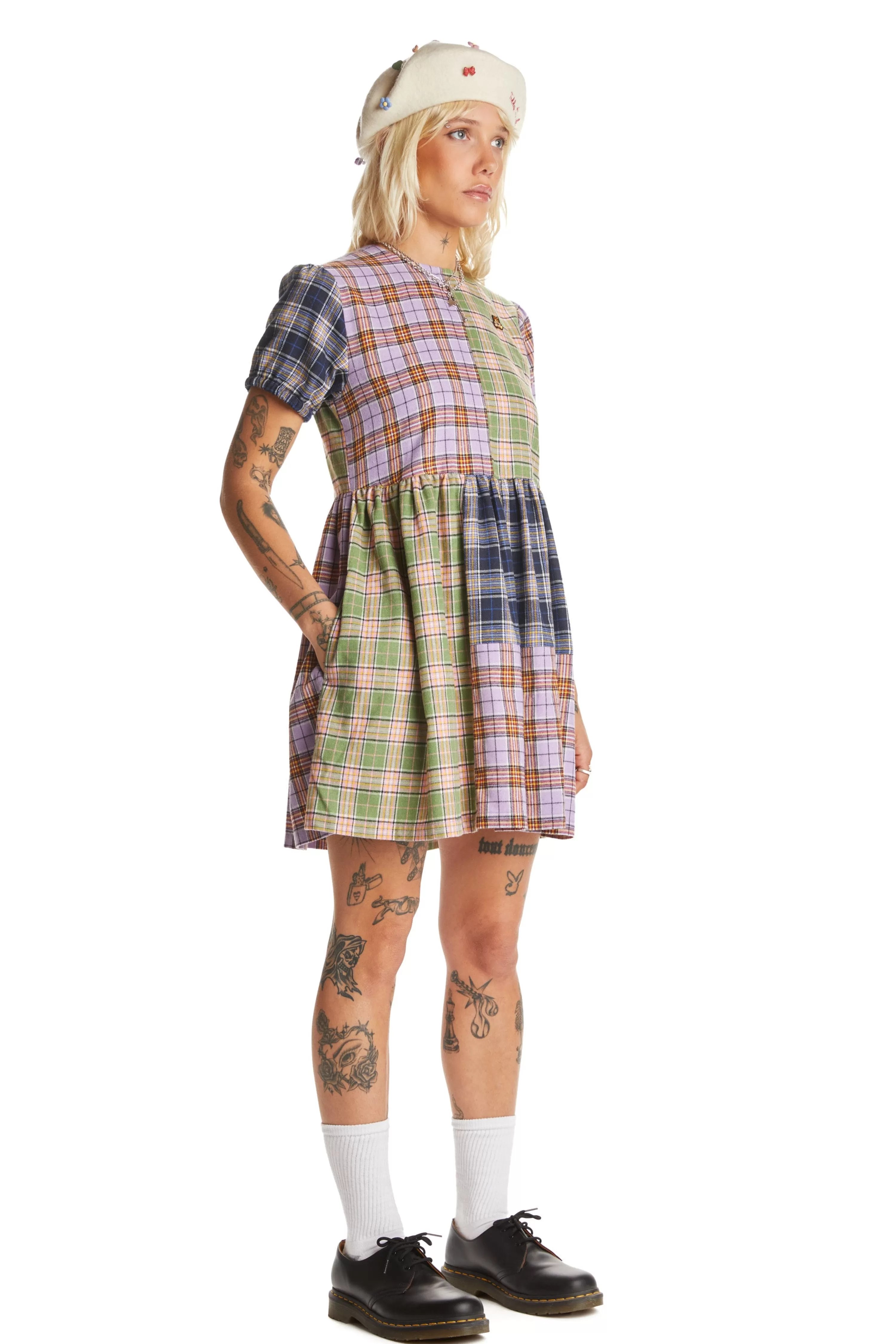 Short Sleeve Plaid Dress-Teddy Fresh Best