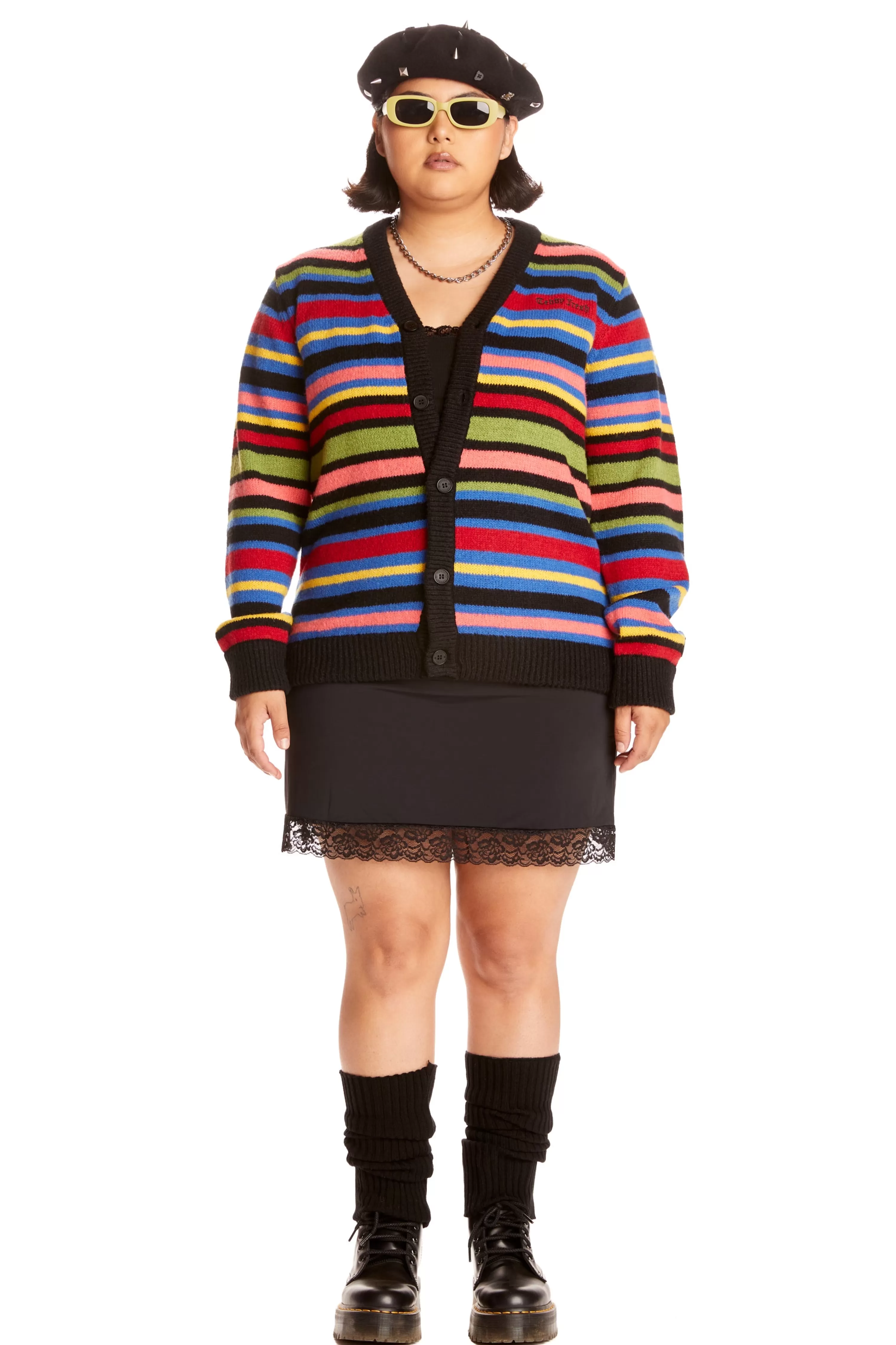 Stripe Cardigan-Teddy Fresh Cheap