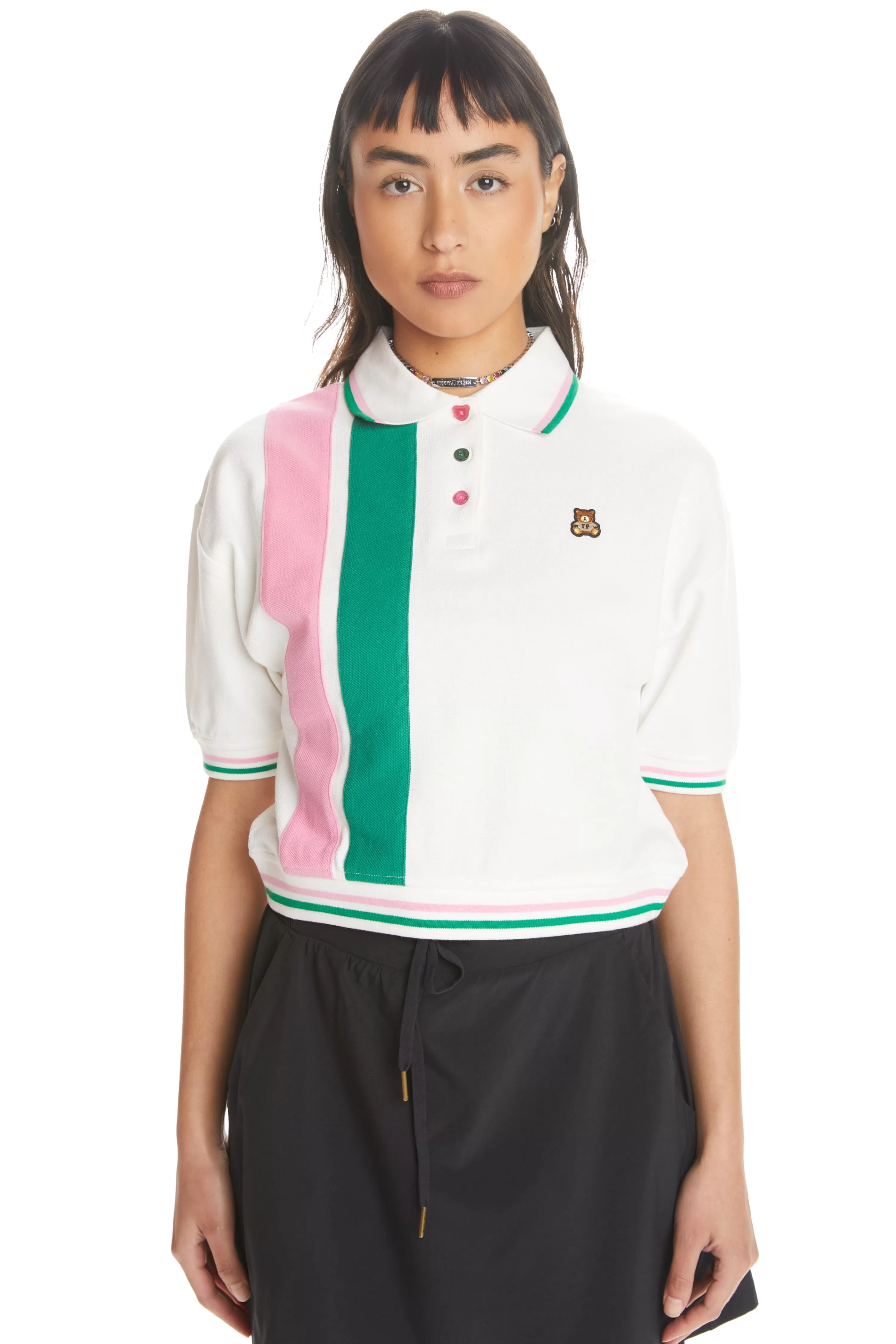 Striped Button Pique Shirt-Teddy Fresh Discount