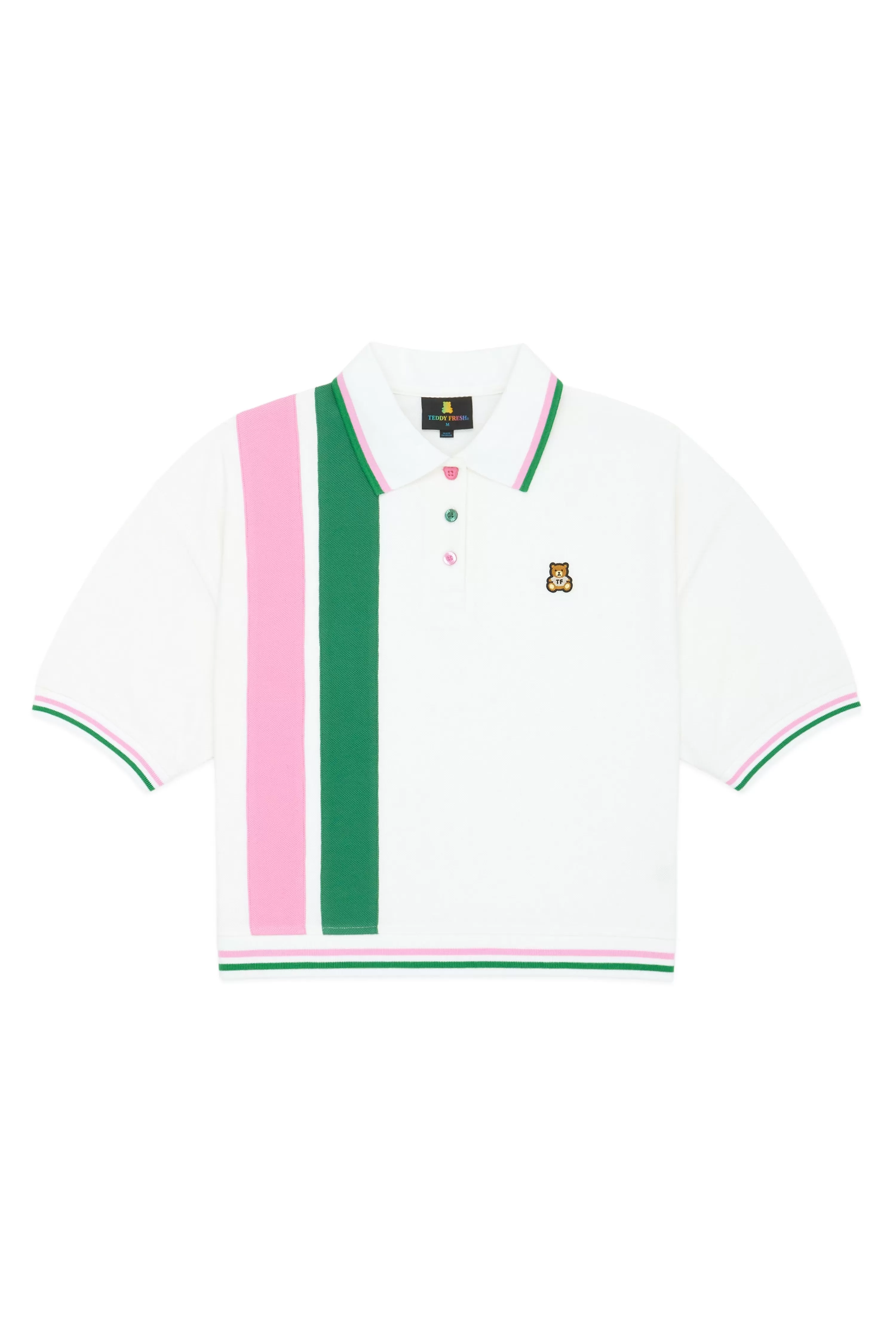 Striped Button Pique Shirt-Teddy Fresh Discount