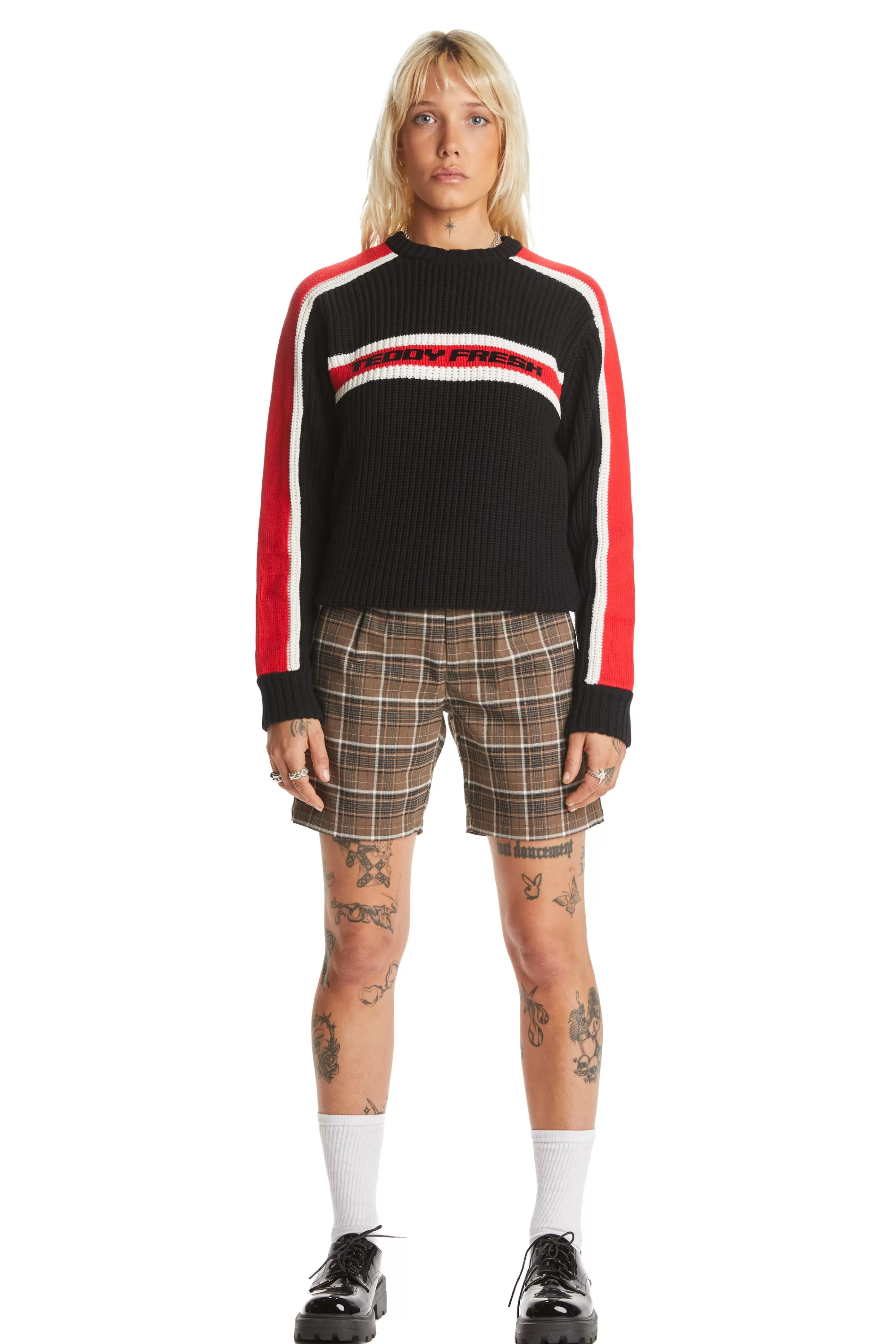 Vintage Sporty Stripe Sweater-Teddy Fresh Clearance