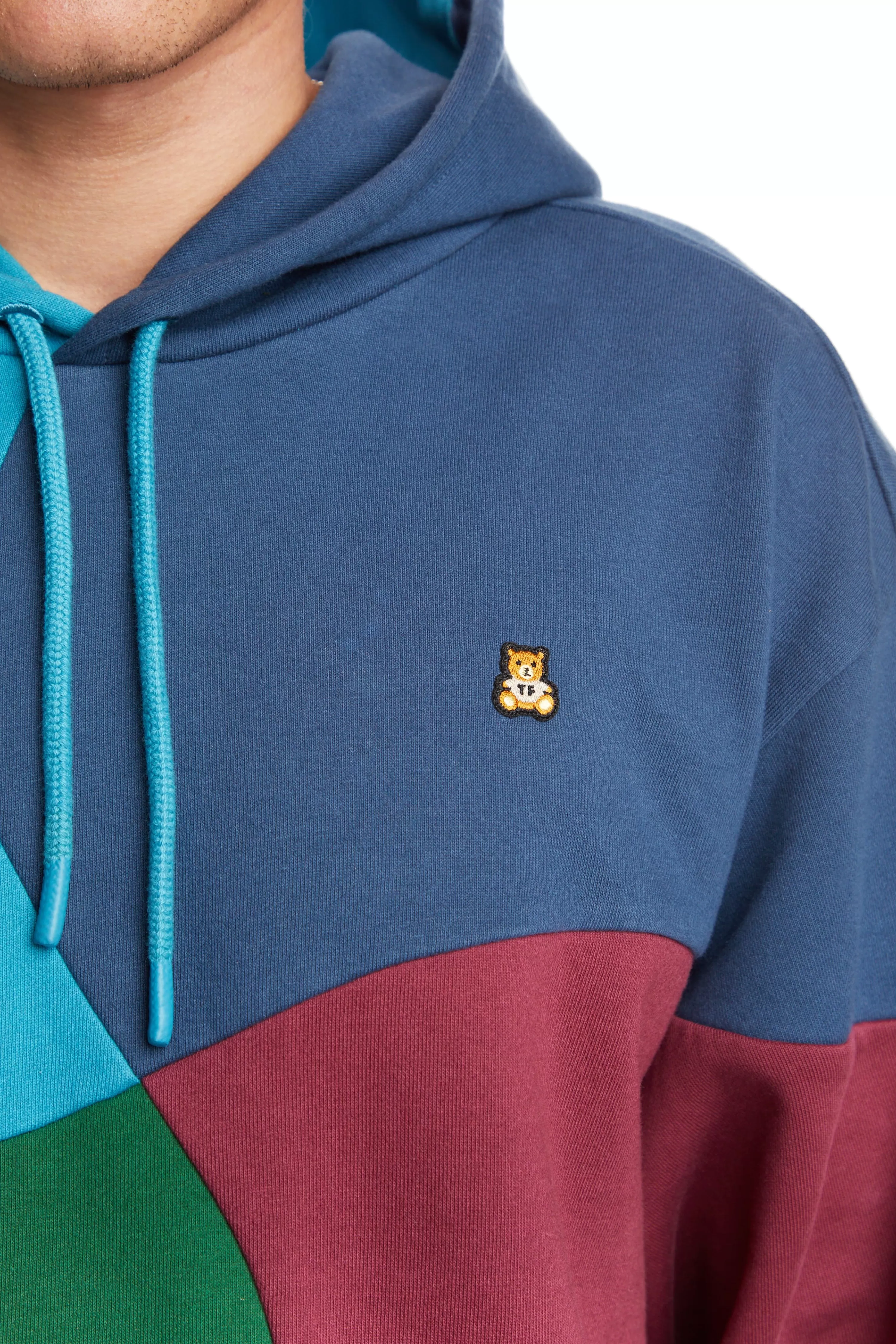 Wave Patchwork Hoodie-Teddy Fresh Hot